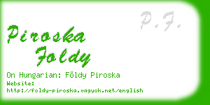 piroska foldy business card