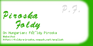 piroska foldy business card